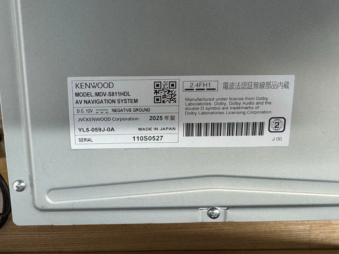 新型ジムニーノマド KENWOOD 彩速 MDV-S811HDL 使用期間5日