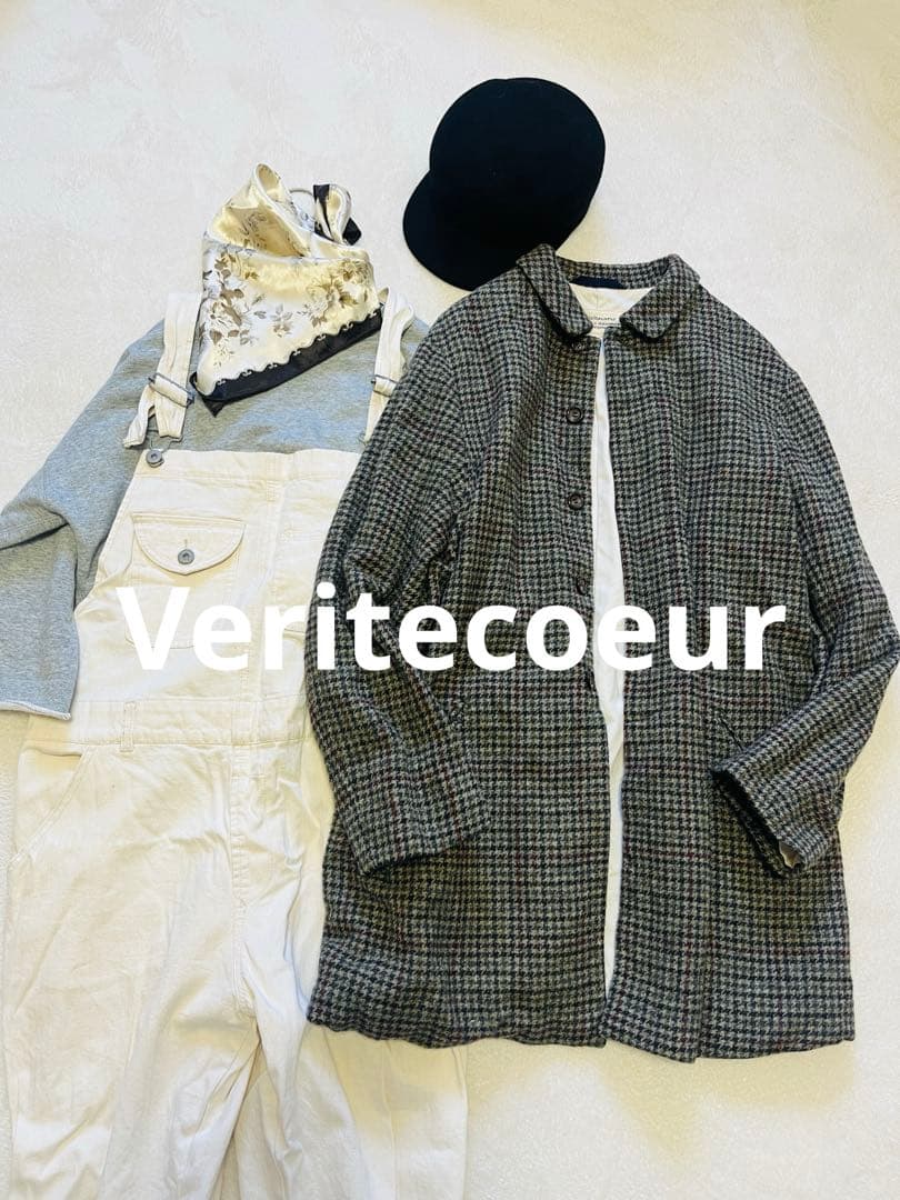 ヴェリテクール チェック ウールジャケットコート 日本製 税込45,360円