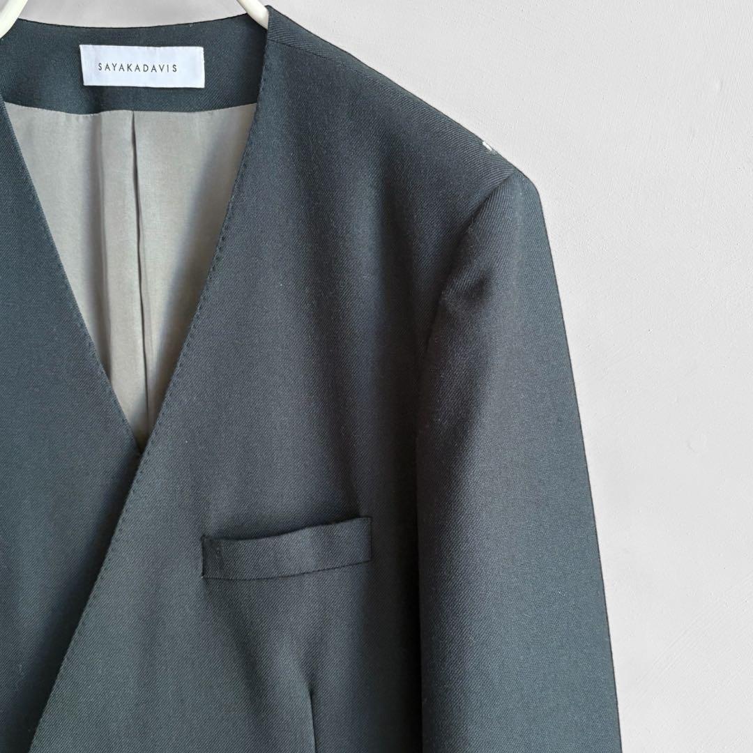 SAYAKADAVIS フォレストグリーン ノーカラージャケット