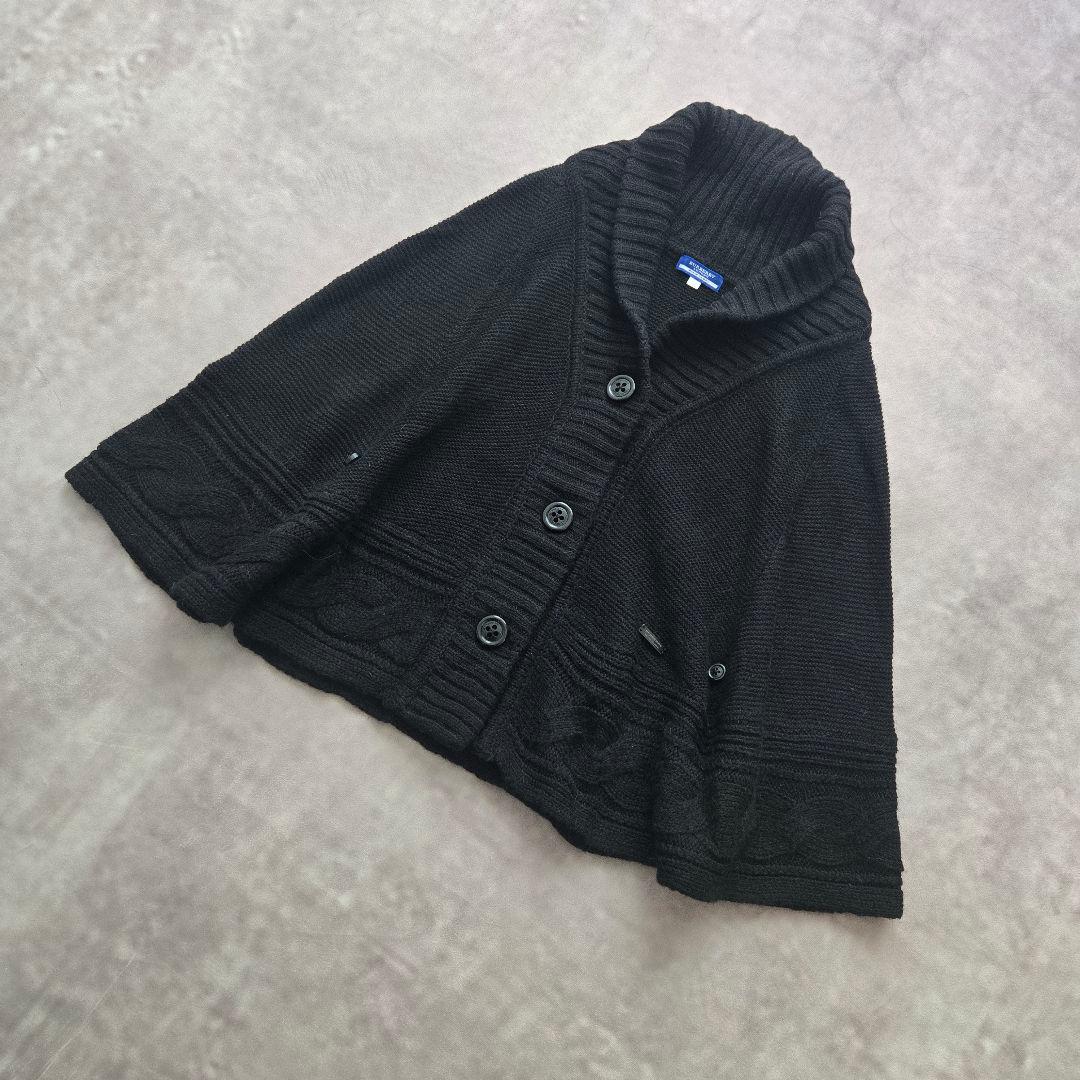 BURBERRY BLUE LABEL ポンチョ 38 ブラック 黒