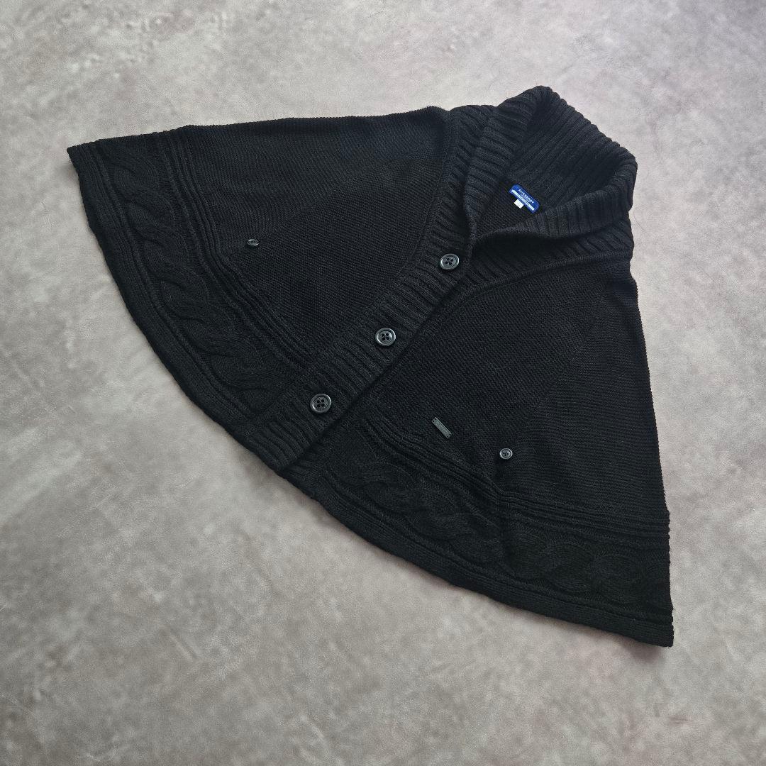 BURBERRY BLUE LABEL ポンチョ 38 ブラック 黒