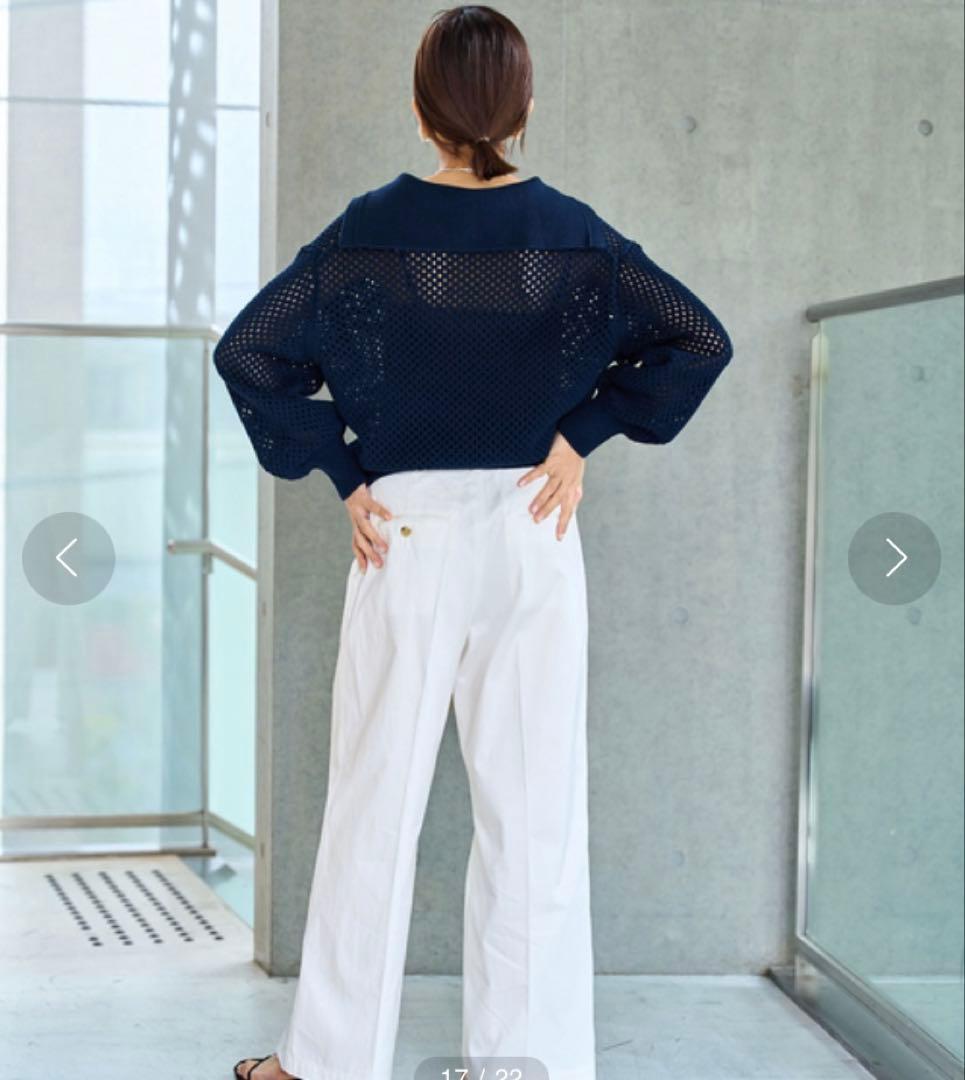 IENA◆LIEN ハイカウントチノ ワイドパンツ