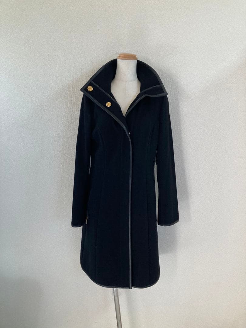 EPOCA エポカウール毛アンゴラコート美品希少ロング丈 M金ボタンポケット