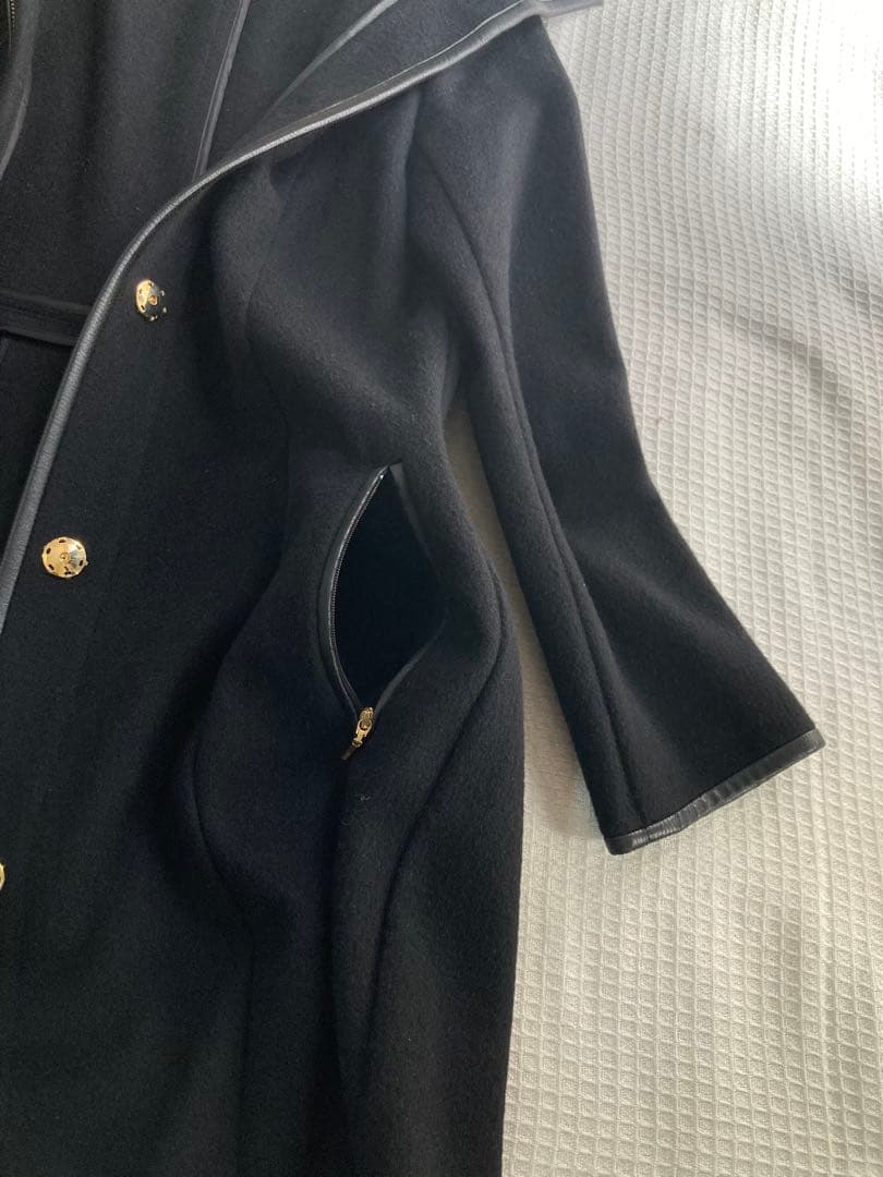 EPOCA エポカウール毛アンゴラコート美品希少ロング丈 M金ボタンポケット