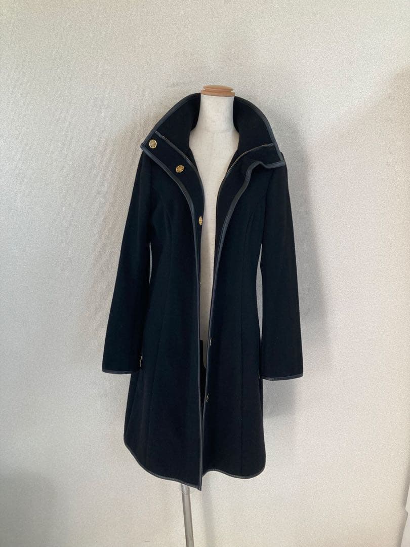 EPOCA エポカウール毛アンゴラコート美品希少ロング丈 M金ボタンポケット