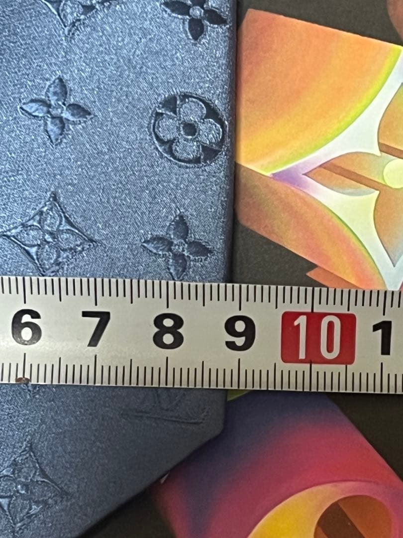 訳あり✨ルイヴィトン クラヴァット・ミックス モノグラム ネクタイ　ブルー