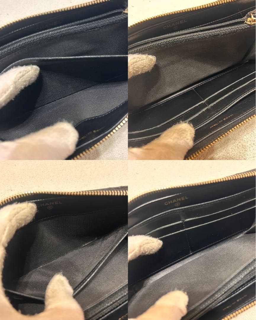 極美品❗️ CHANEL シャネル　フリンジ　ラウンドファスナー　長財布　ブラック