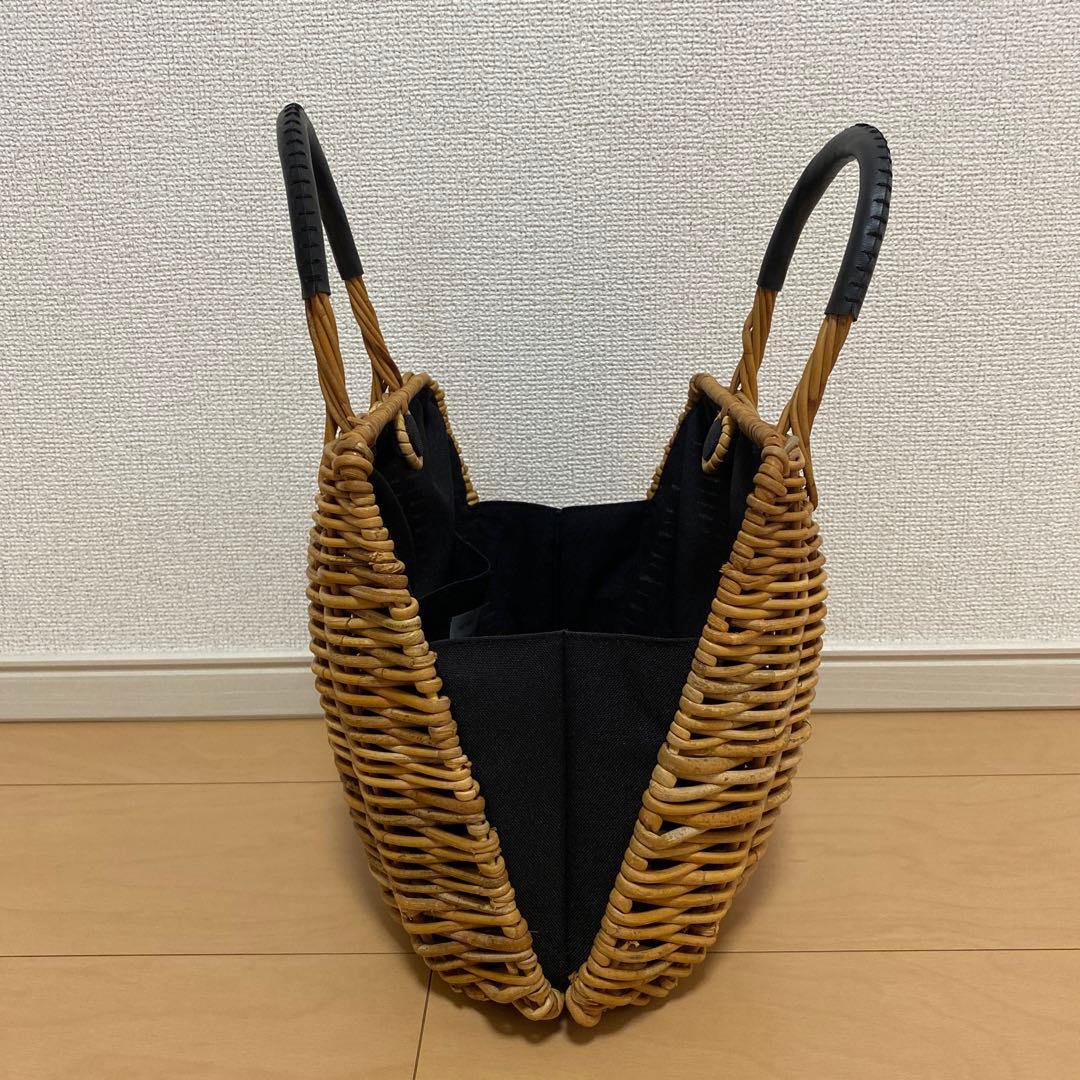 odds ラタンシェルバッグ　かごバッグ