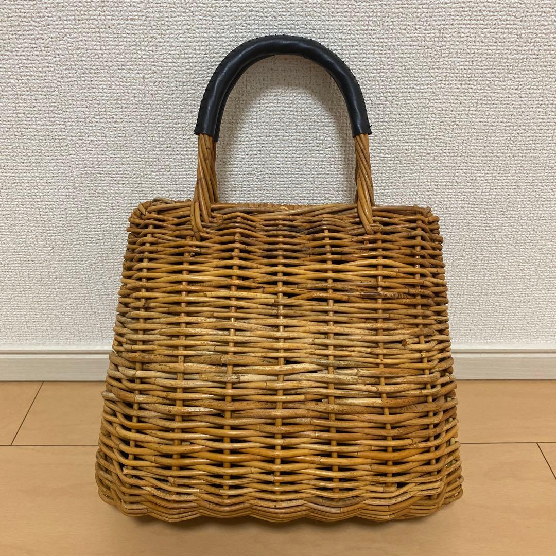 odds ラタンシェルバッグ　かごバッグ