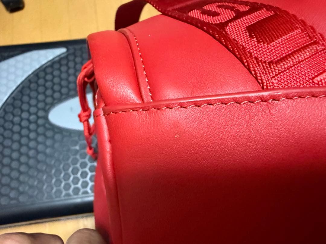 バッグ Supreme Leather Waist Bag Red