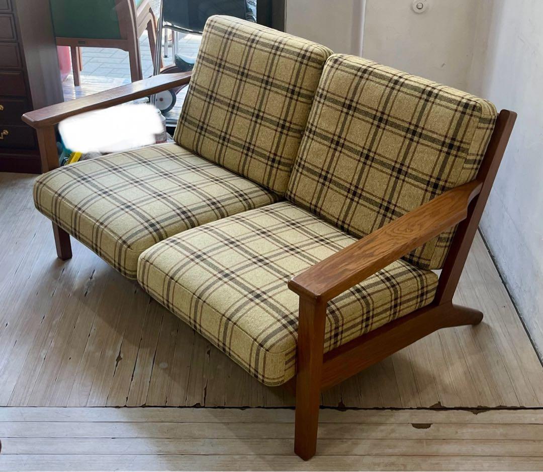 ウニコ VISKA 2Pソファ 2人掛け オーク材 チェック柄 北欧スタイル