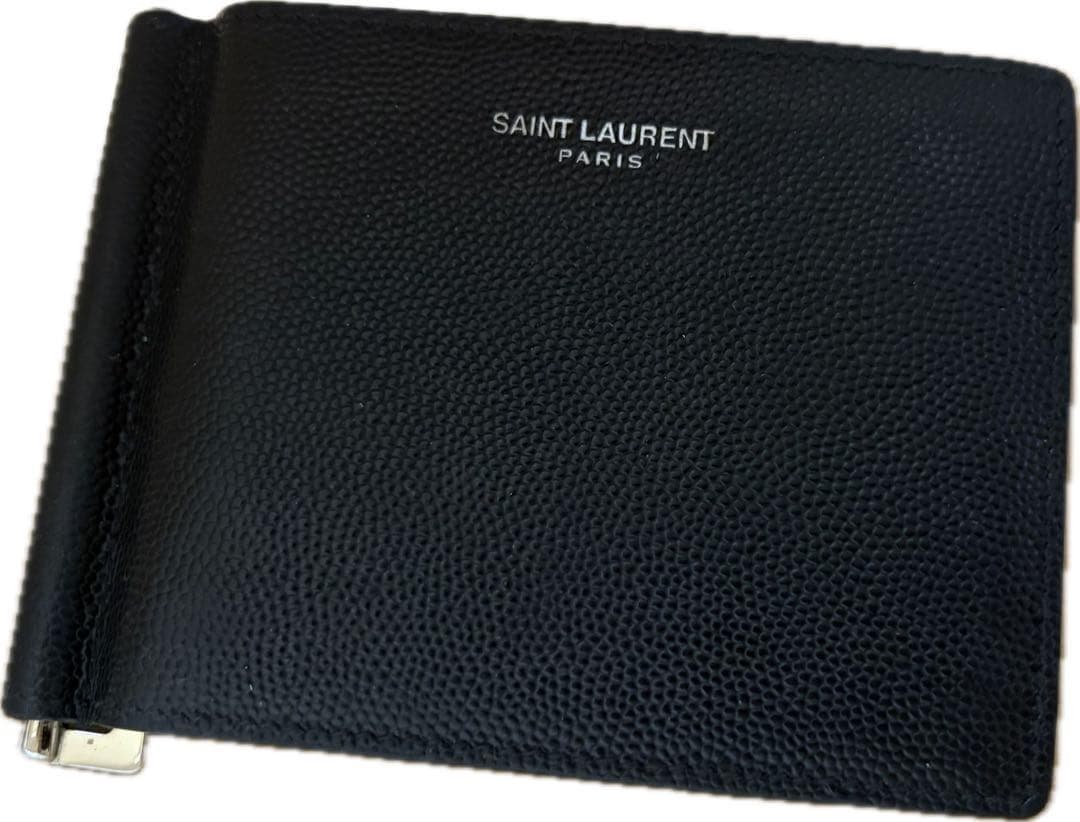SAINT LAURENT ブラック マネークリップ 黒 財布