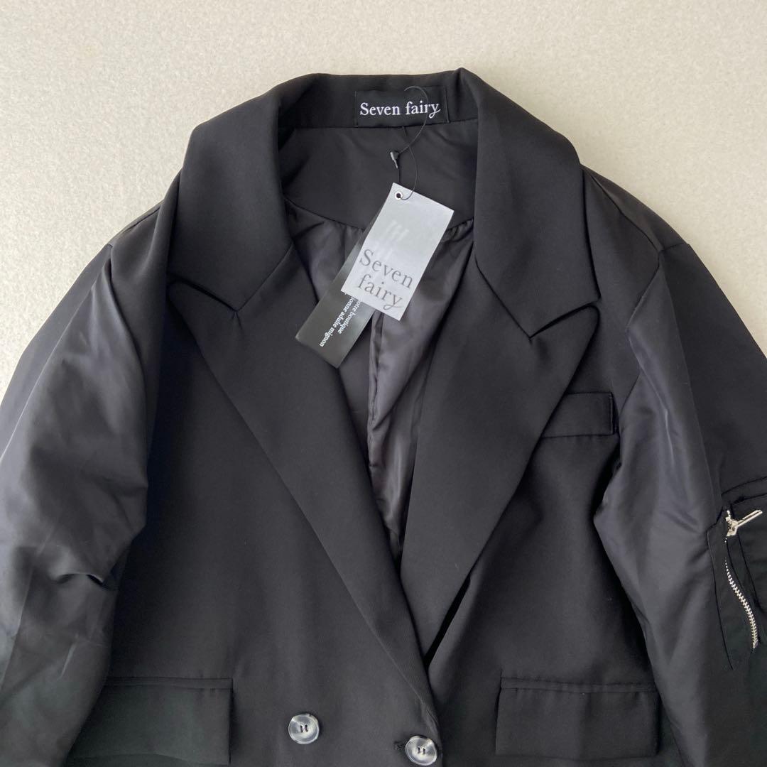 新品タグ付き✨ Seven fairy セブンフェアリー 異素材ドッキングコート