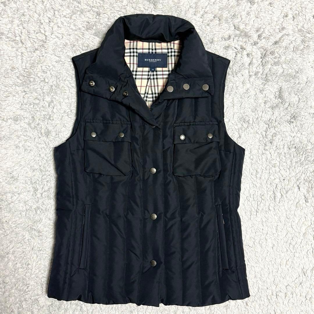 BURBERRY バーバリー ダウンベスト ノバチェック ブラック 40 L