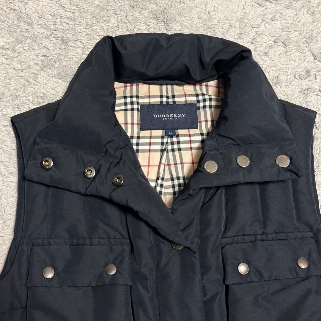 BURBERRY バーバリー ダウンベスト ノバチェック ブラック 40 L