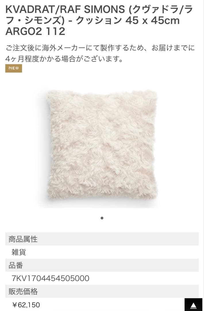 KVADRATクヴァドラRAF SIMONSラフシモンズクッションcassina