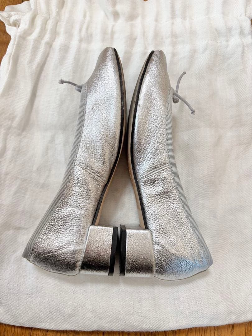 Repetto シルバー バレエシューズ