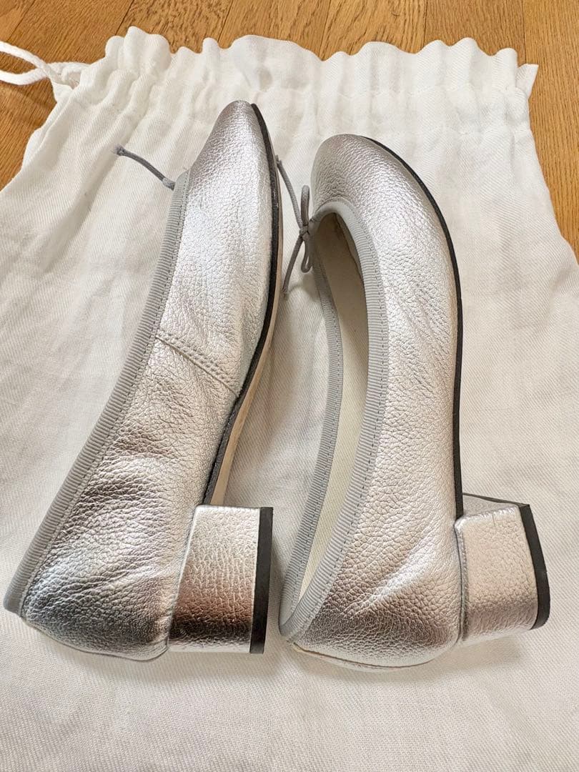 Repetto シルバー バレエシューズ
