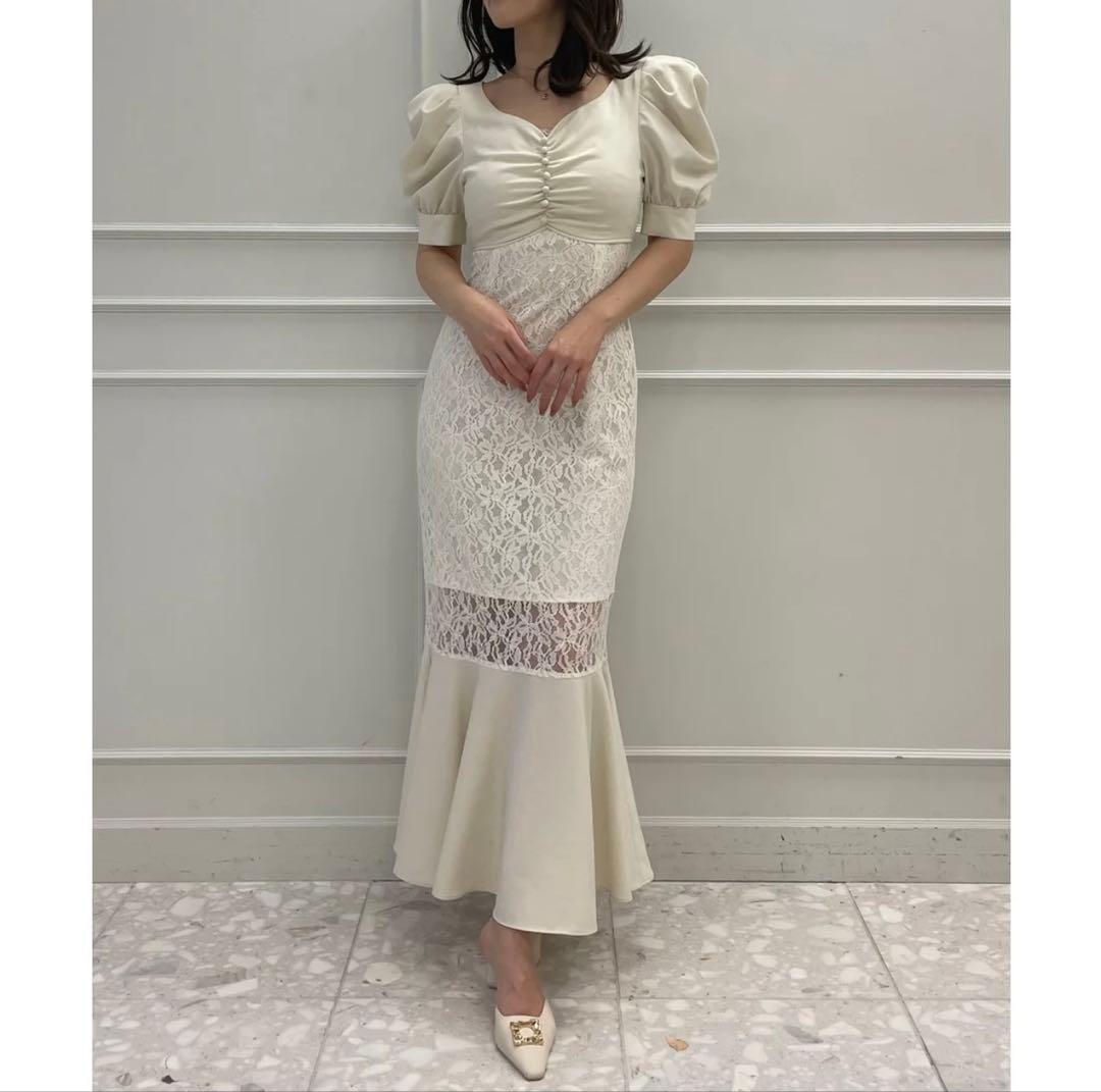 eimyistoireレースレイヤードハートネックマーメイドワンピース