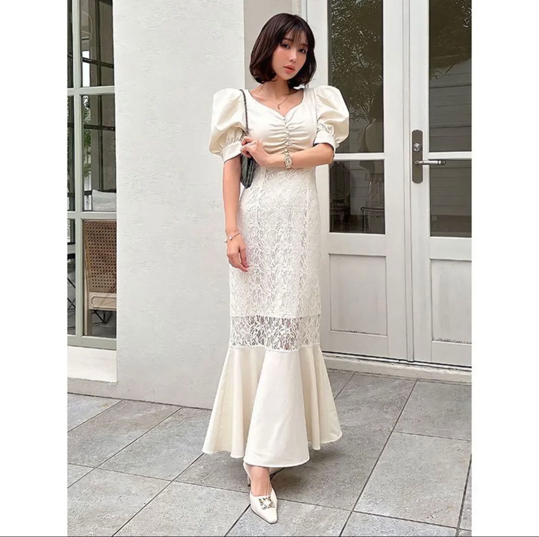 eimyistoireレースレイヤードハートネックマーメイドワンピース