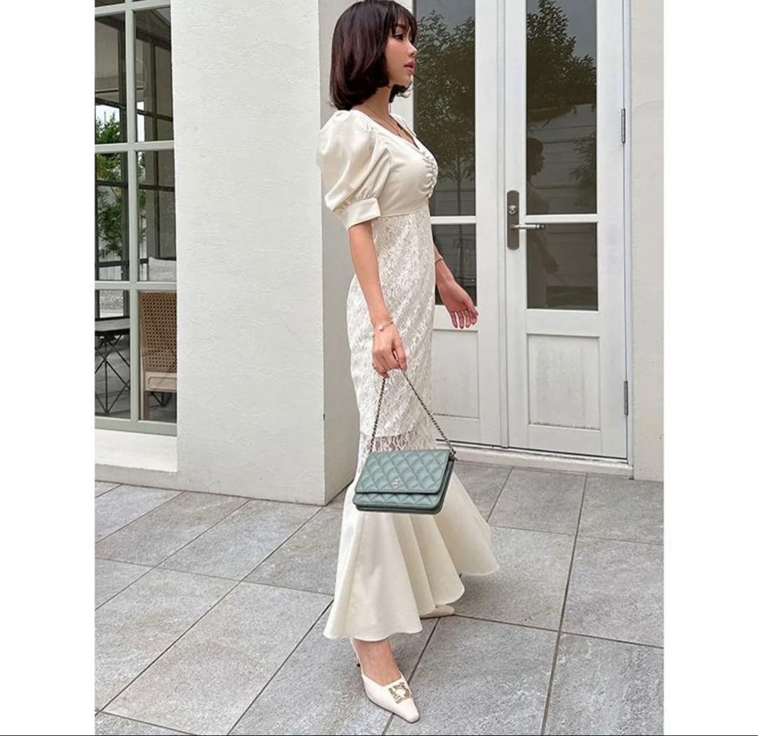 eimyistoireレースレイヤードハートネックマーメイドワンピース