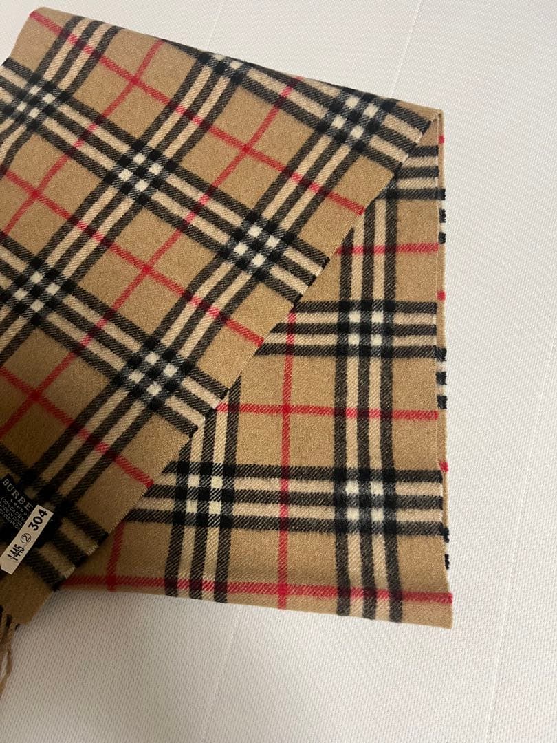 美品　クリーニング済み　Burberry バーバリー マフラー カシミヤ100