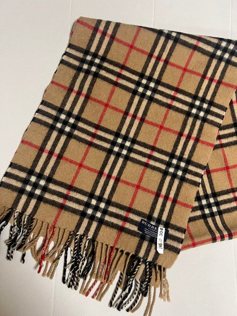 美品　クリーニング済み　Burberry バーバリー マフラー カシミヤ100