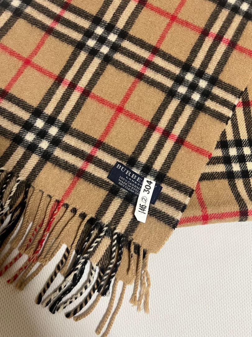 美品　クリーニング済み　Burberry バーバリー マフラー カシミヤ100