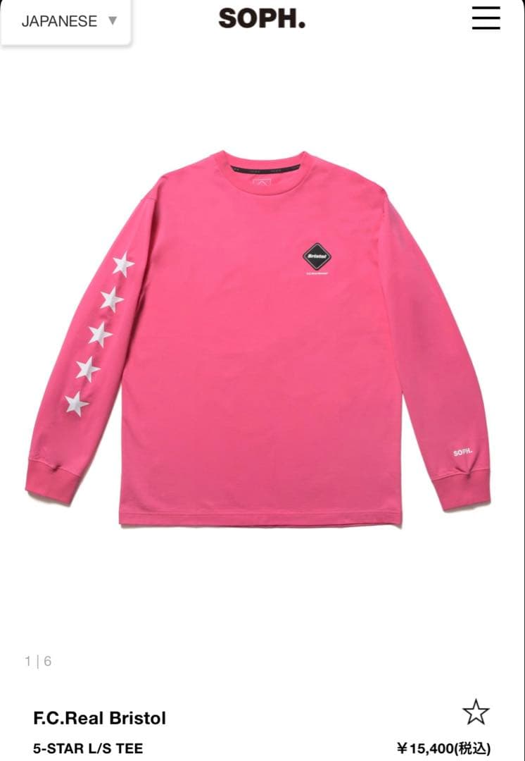 トップス F.C.Real Bristol 5-STAR L/S TEE