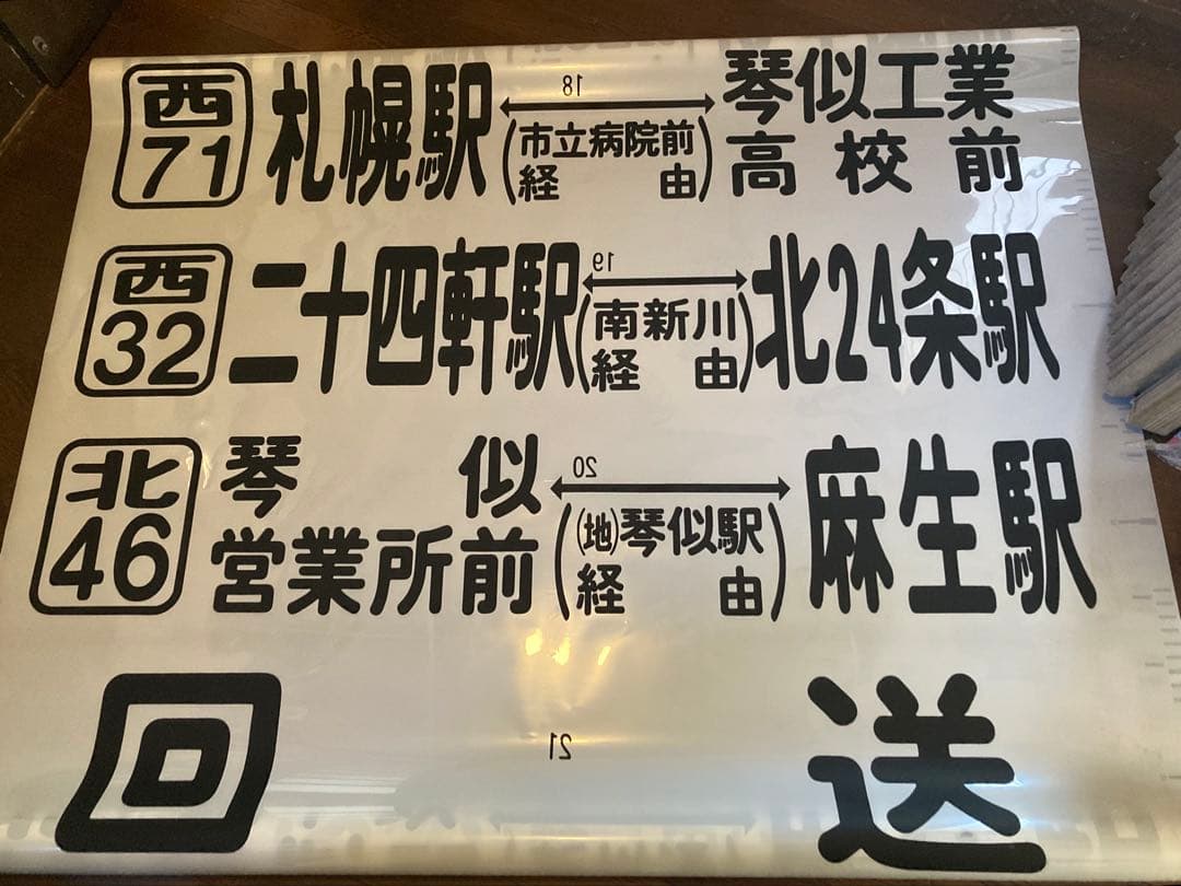 JR北海道バス　前面方向幕