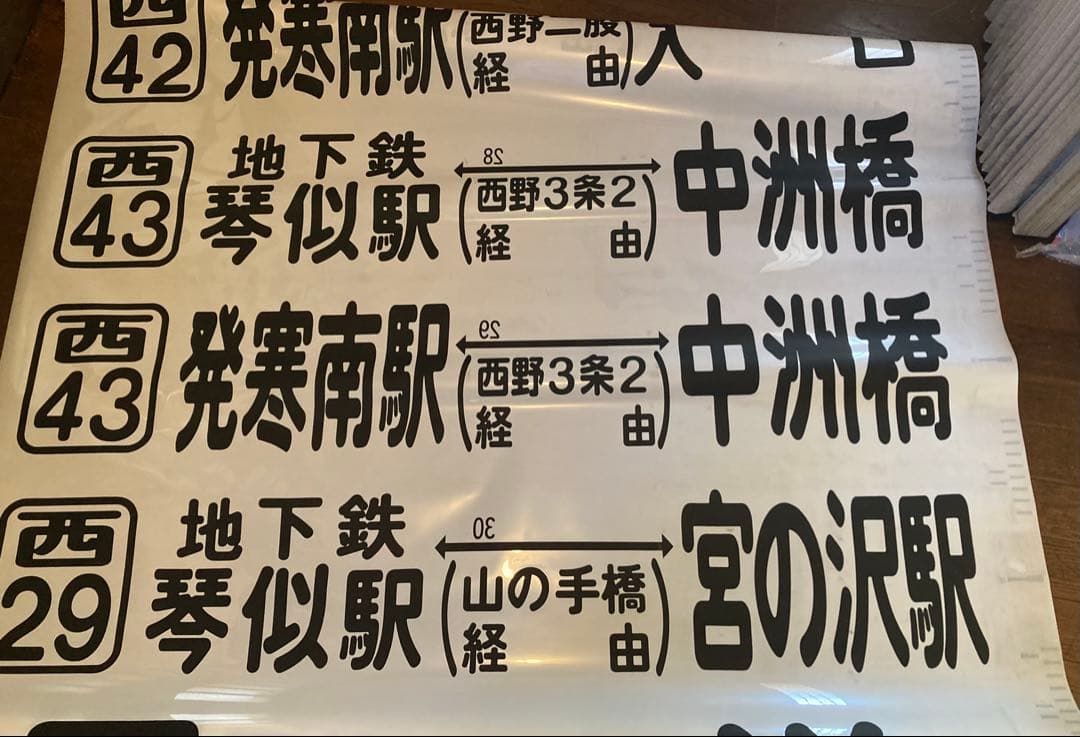 JR北海道バス　前面方向幕
