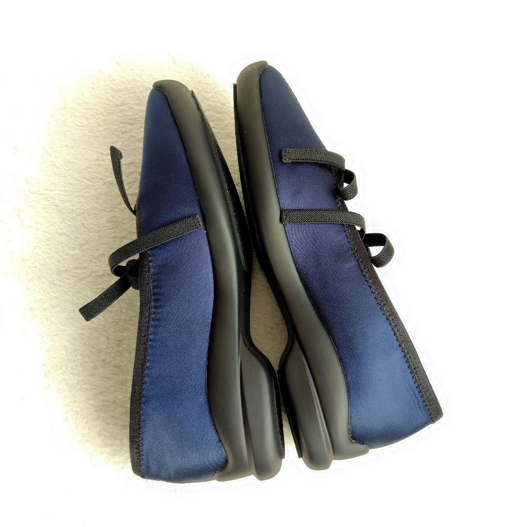 2025 新品 ルタロン Lダブルリボンバレリーナ フラット ネイビー 23cm