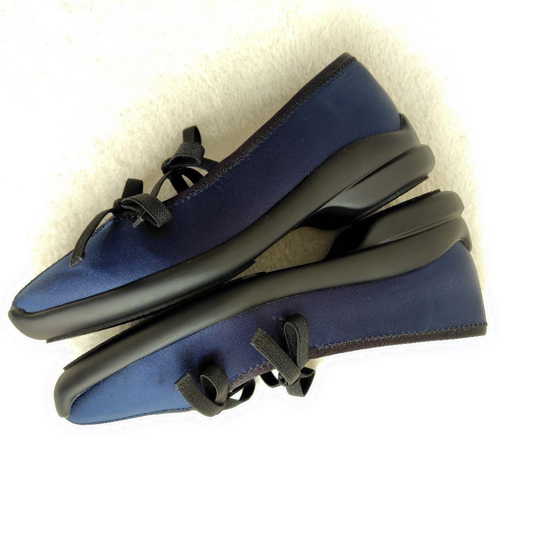 2025 新品 ルタロン Lダブルリボンバレリーナ フラット ネイビー 23cm