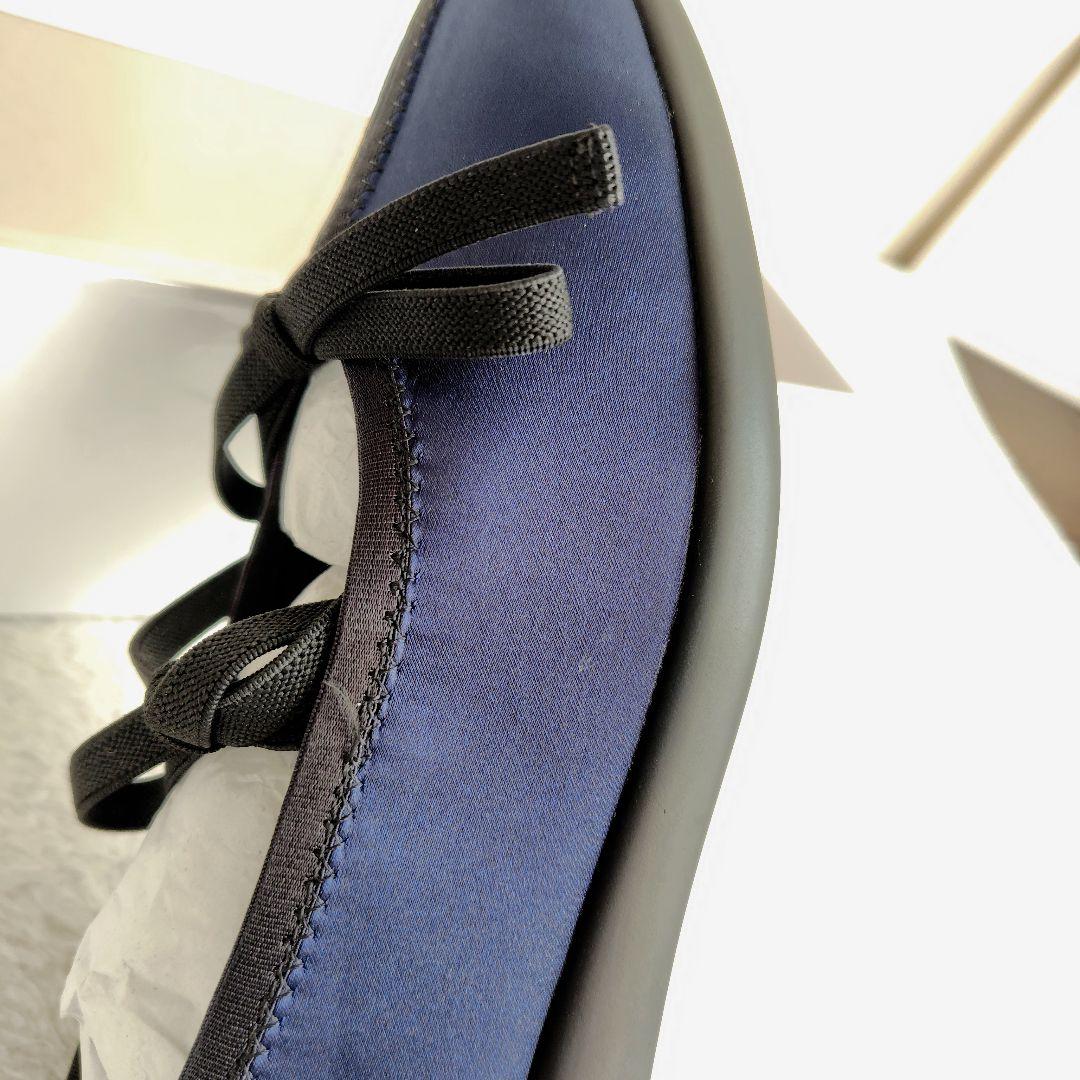 2025 新品 ルタロン Lダブルリボンバレリーナ フラット ネイビー 23cm