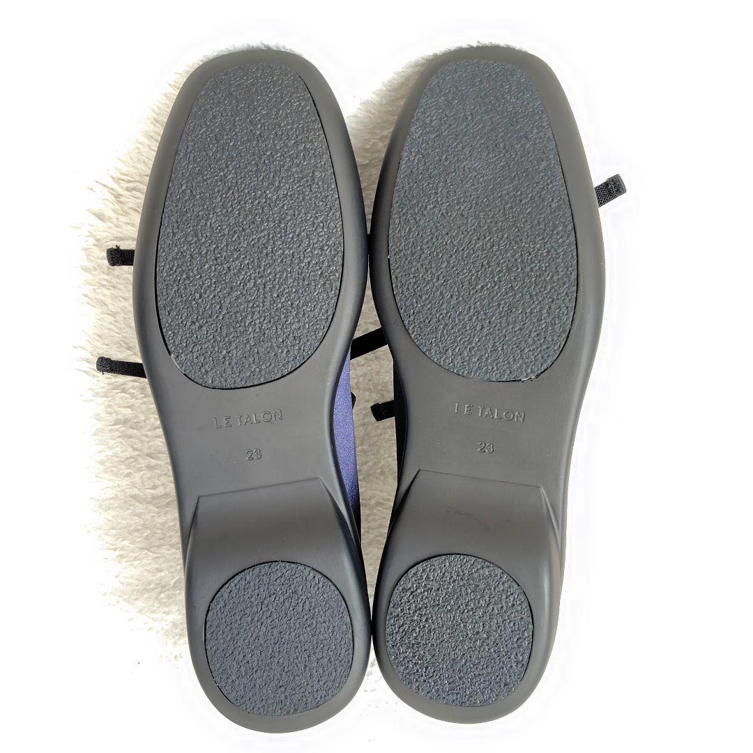 2025 新品 ルタロン Lダブルリボンバレリーナ フラット ネイビー 23cm