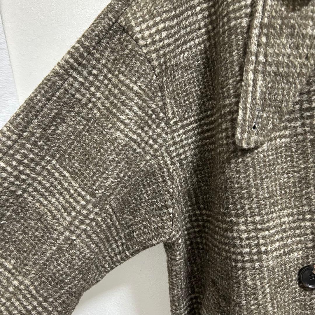 spick&span Wスライバーチェックハーフコート36 ブラウン