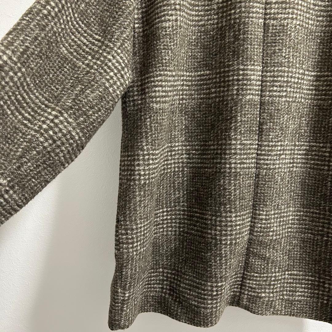 spick&span Wスライバーチェックハーフコート36 ブラウン