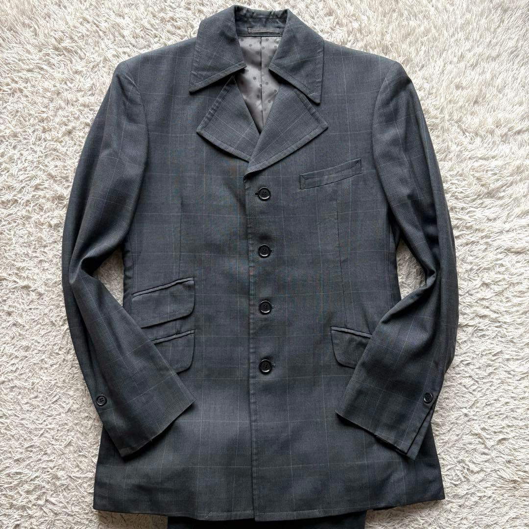 ★セットアップ★ Zazous スーツ グレンチェック シングル ドット 灰色