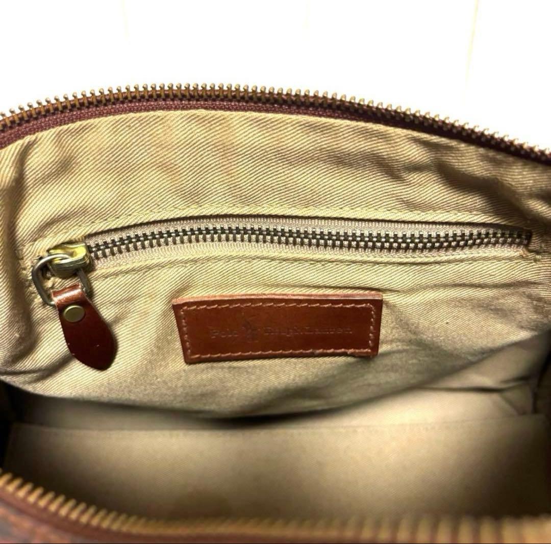 希少　ラルフローレン　ハンドバッグ　ミニボストンバッグ　タータンチェック　赤茶