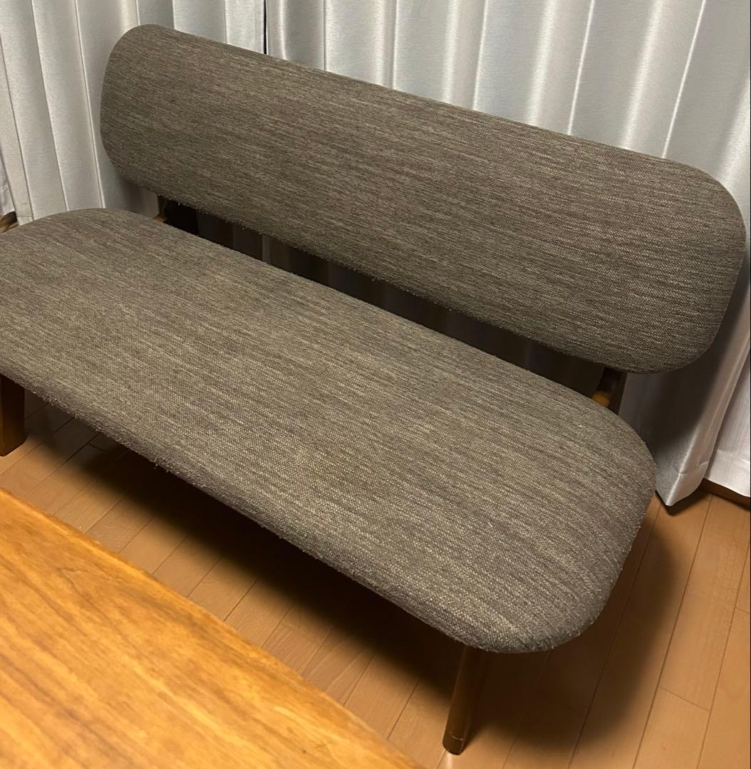 ニトリ　リビングダイニング2人掛けチェア ブラウン