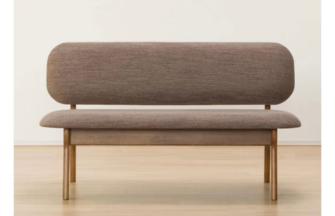 ニトリ　リビングダイニング2人掛けチェア ブラウン