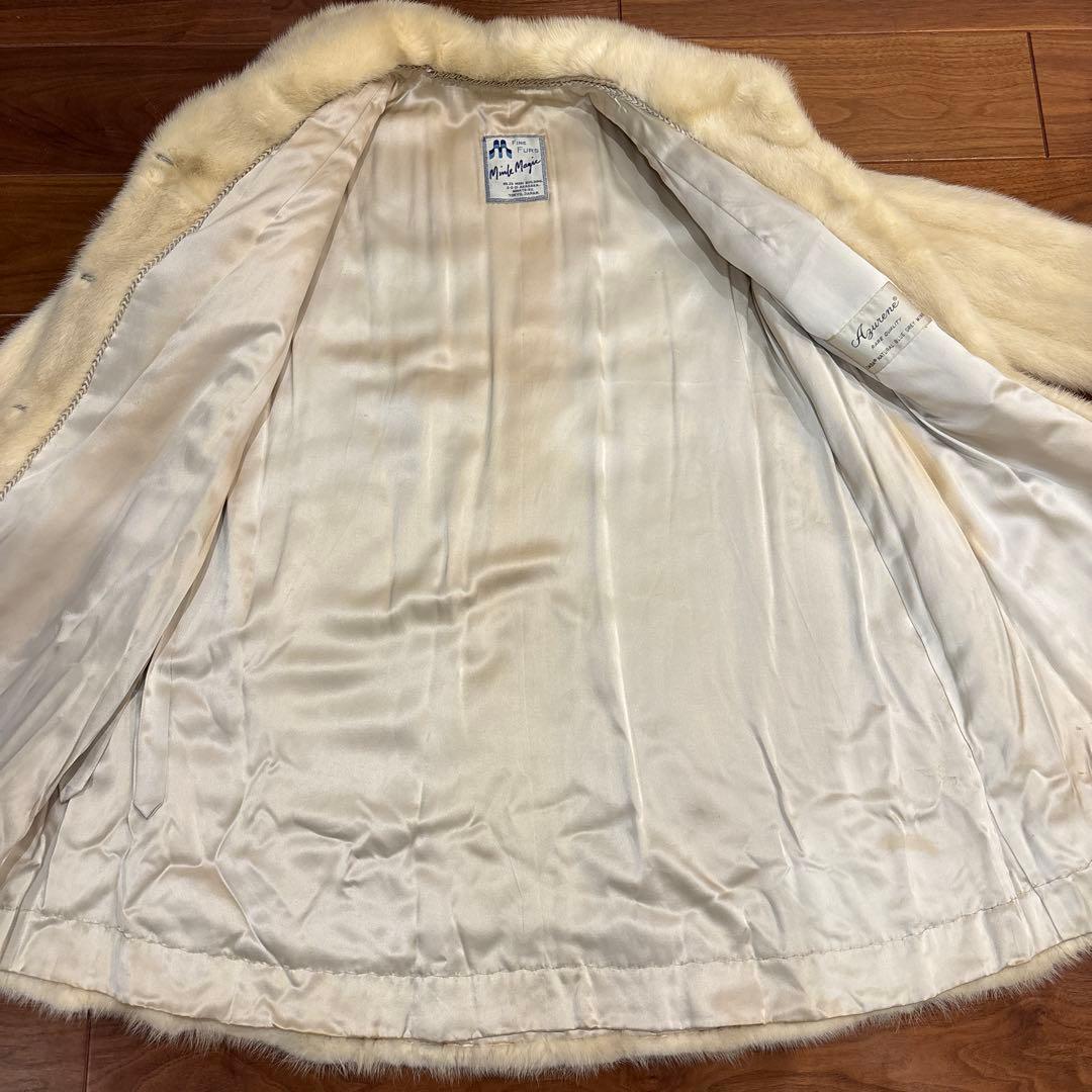 アイボリー リアルファーコート