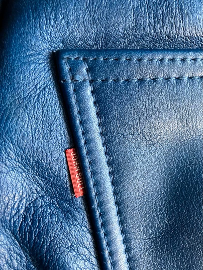 JOHNBULL ジョンブル　レザーパンツ　w30 ブルーレアカラー　美品