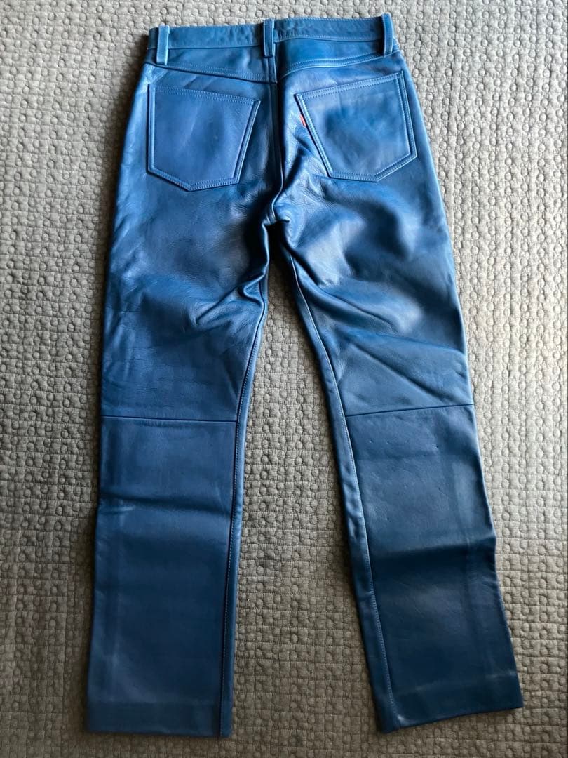 JOHNBULL ジョンブル　レザーパンツ　w30 ブルーレアカラー　美品