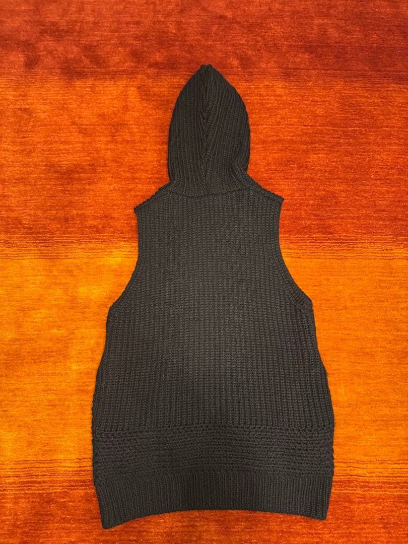 Y's （ワイズ）　ニット　フード　ベスト　サイズ2　ブラック　ヨージ　ヤマモト