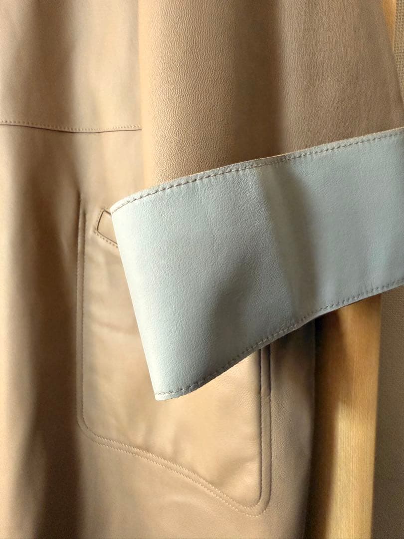 SHOPチャンネル　元町ゼラール　リバーシブル羊皮ノーカラージャケット 15号