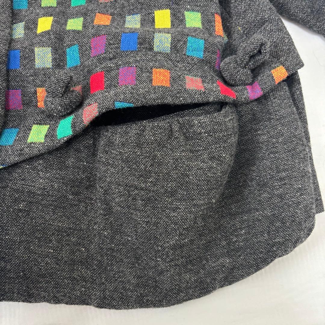 美品 慈雨 ウール コート 変形 ハーフコート 40サイズ