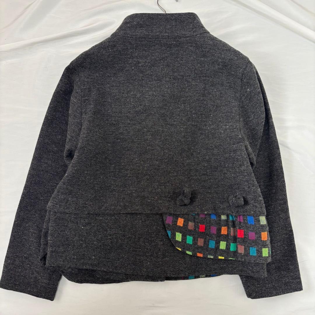 美品 慈雨 ウール コート 変形 ハーフコート 40サイズ