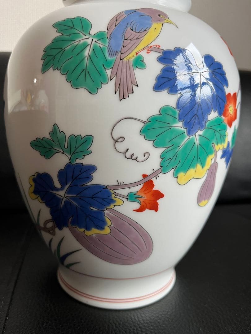 香蘭社　酒井田柿右衛門　原画　十三代　花鳥図　夏　花瓶　壺　KORANSHA