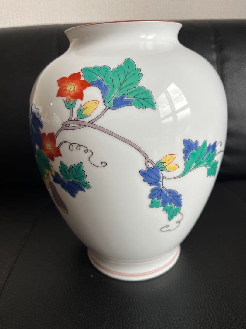 香蘭社　酒井田柿右衛門　原画　十三代　花鳥図　夏　花瓶　壺　KORANSHA